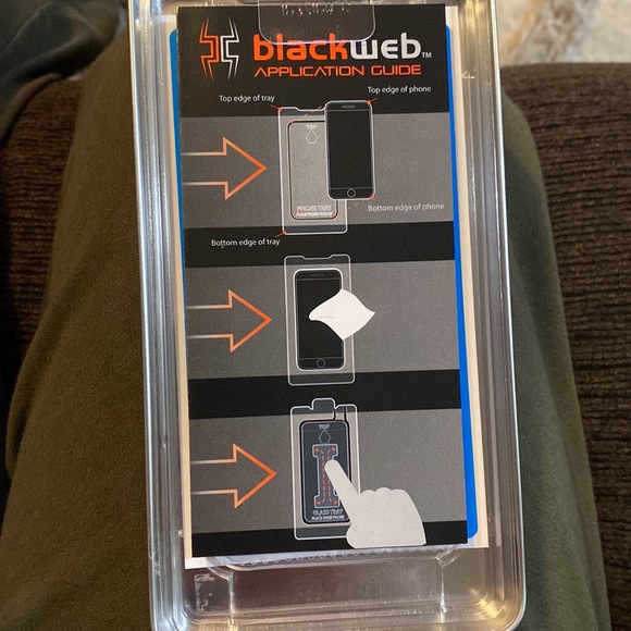 Black web glass screen protector for iPhone 6/6s/7/8 - Picture 2 of 2